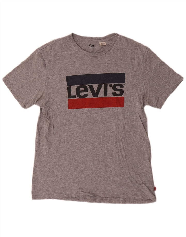 Camiseta gráfica masculina Levi's Top grande cinza manchado