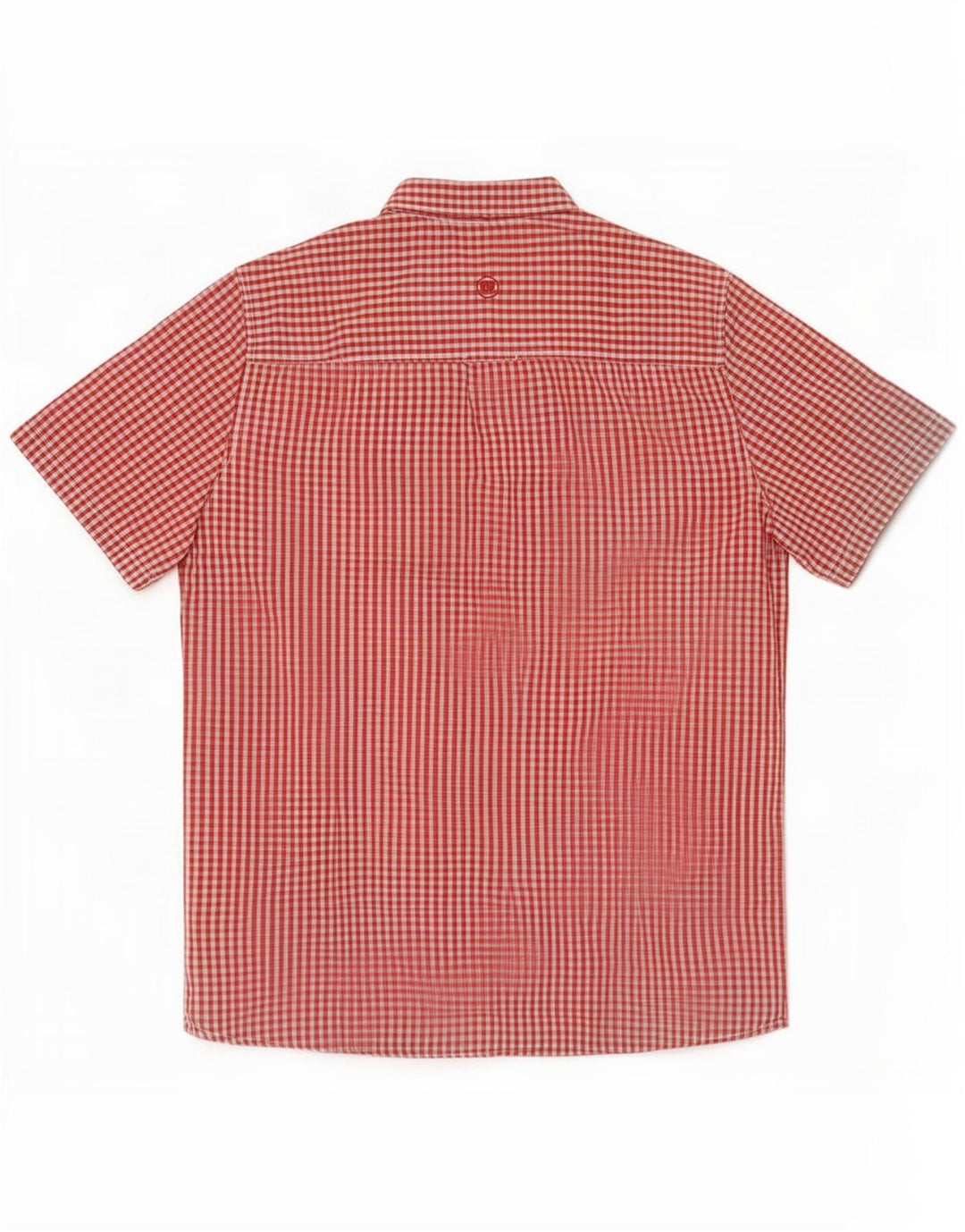 Camisa masculina de manga curta Fat Face Classic Fit grande algodão vermelho guingão