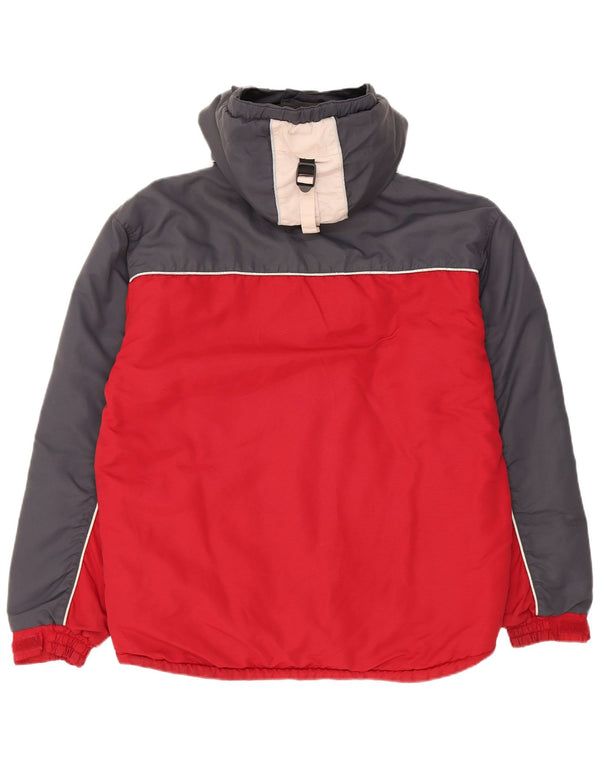 Jaqueta corta-vento com capuz Kappa Boys 15-16 anos 3XL vermelho colorblock