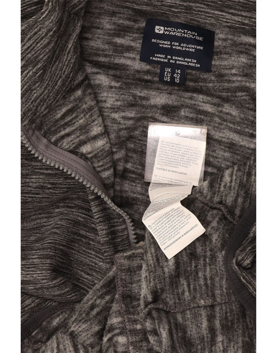 Grande poliéster manchado cinzento Reino Unido do revestimento do velo das mulheres do armazém da montanha