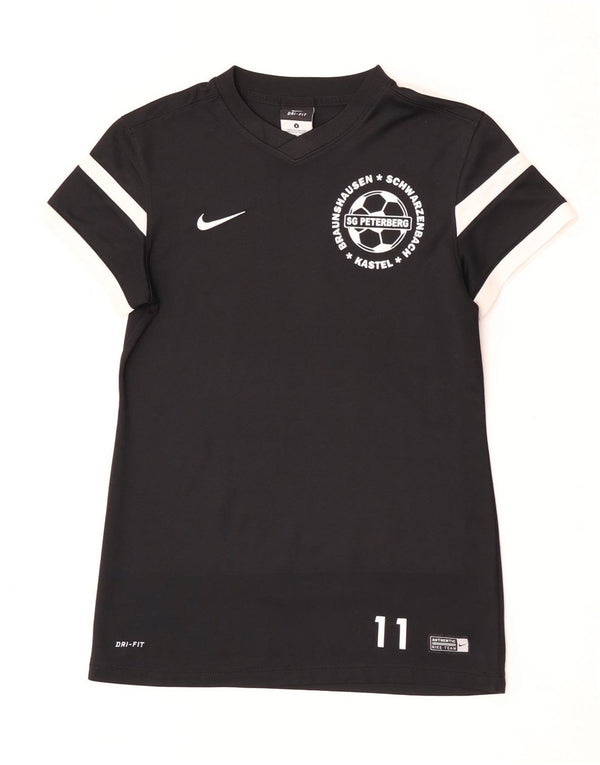 Camiseta feminina Nike Dri Fit Graphic Top UK 10 Small Black Colourblock