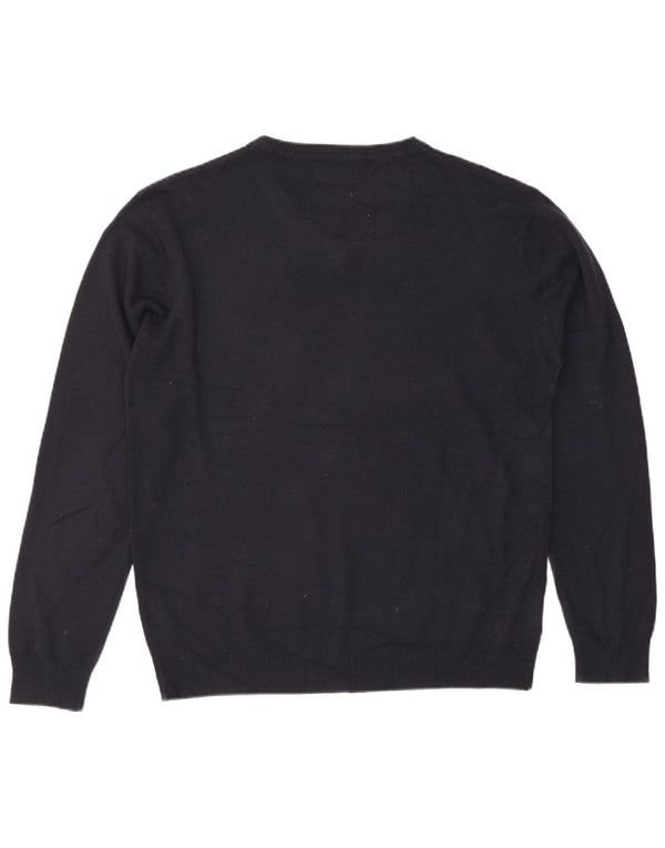 Suéter masculino Pierre Cardin com decote em V XL azul marinho acrílico