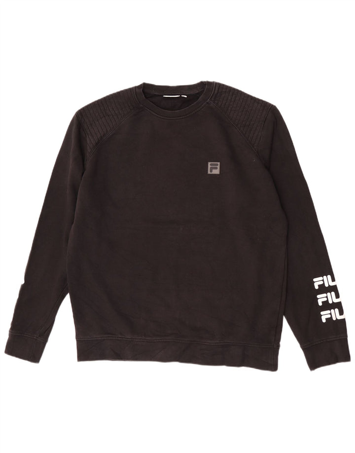 Moletom masculino Fila Graphic Regular Fit moletom grande algodão preto