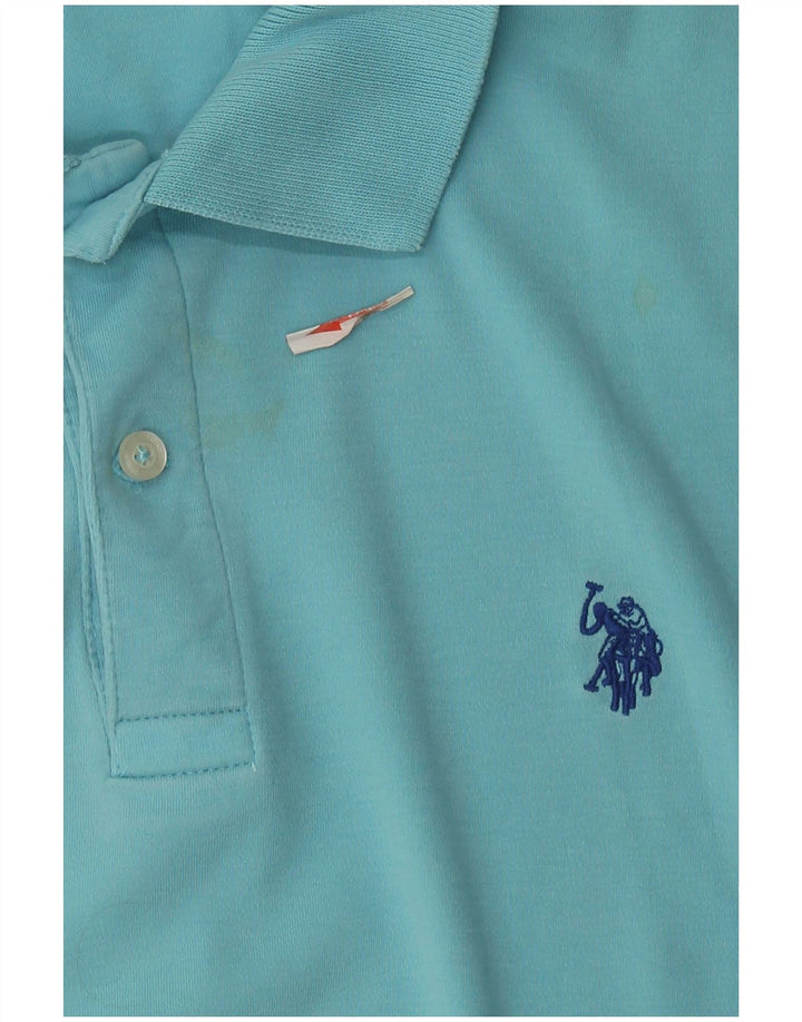 US Polo Assn. Camisa Polo Masculina Algodão Azul Médio