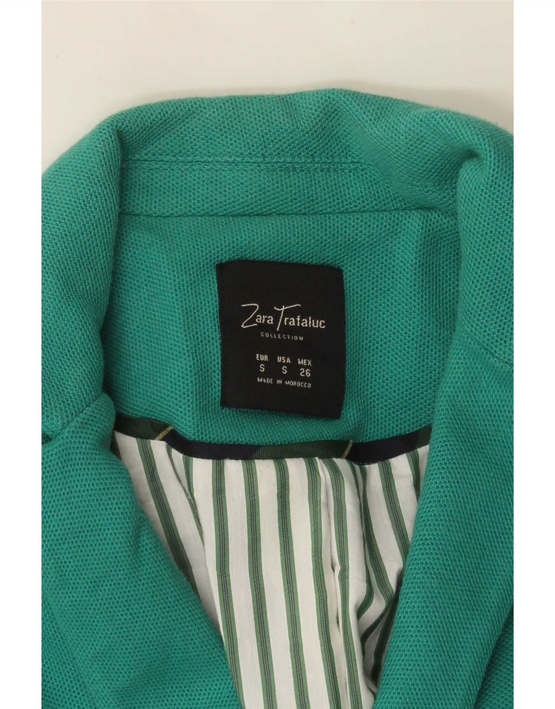 Zara Jaqueta Blazer Feminina Crop 2 Botões Reino Unido 10 Pequeno Azul