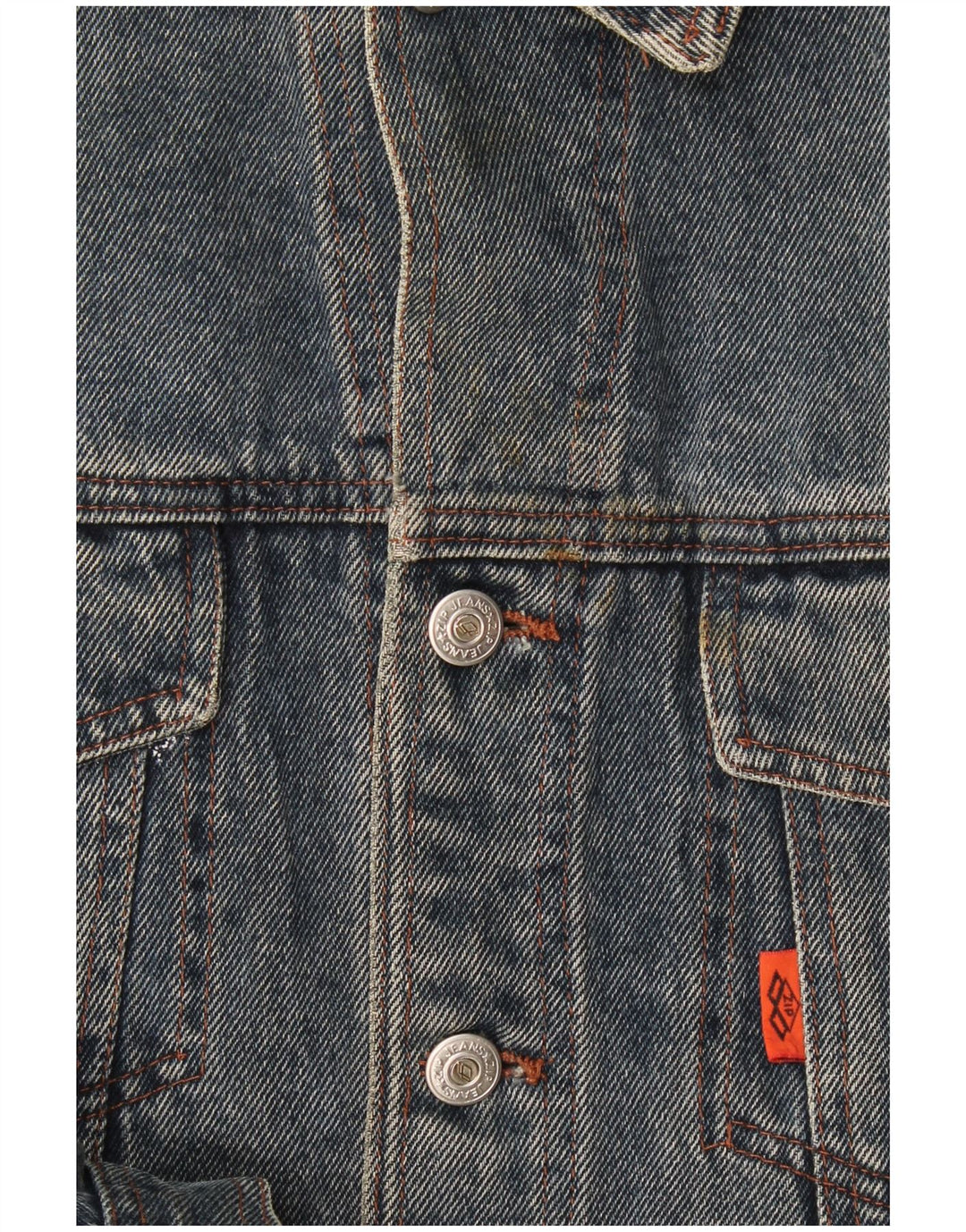 Jaqueta jeans masculina Zip UK 40 grande azul