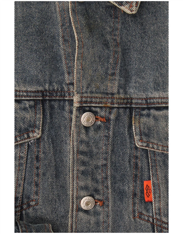 Jaqueta jeans masculina Zip UK 40 grande azul