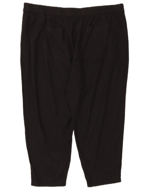Calça capri feminina Marks & Spencer Reino Unido 24 4XL W42 L25 linho preto