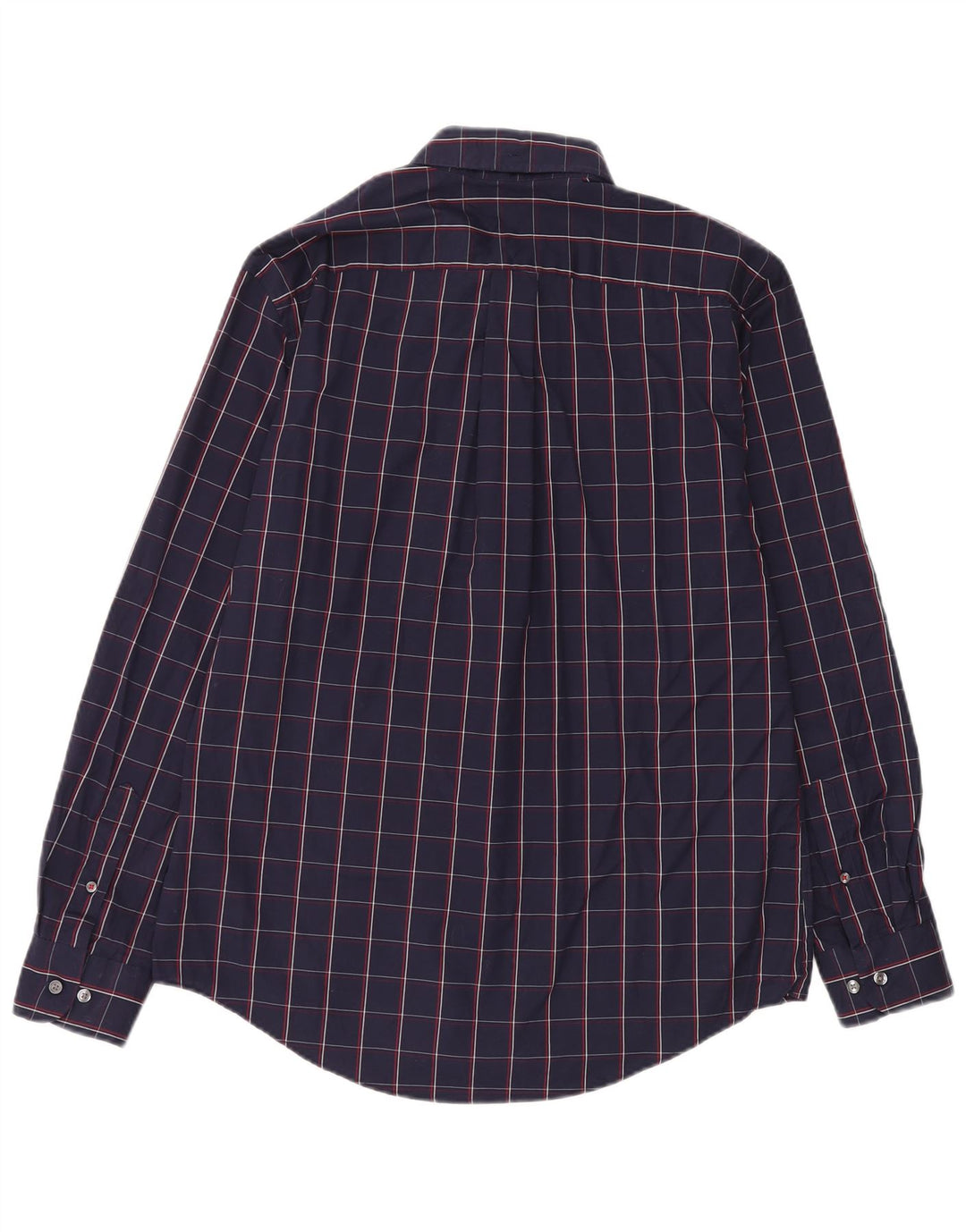 Camisa masculina Tommy Hilfiger grande algodão xadrez azul marinho