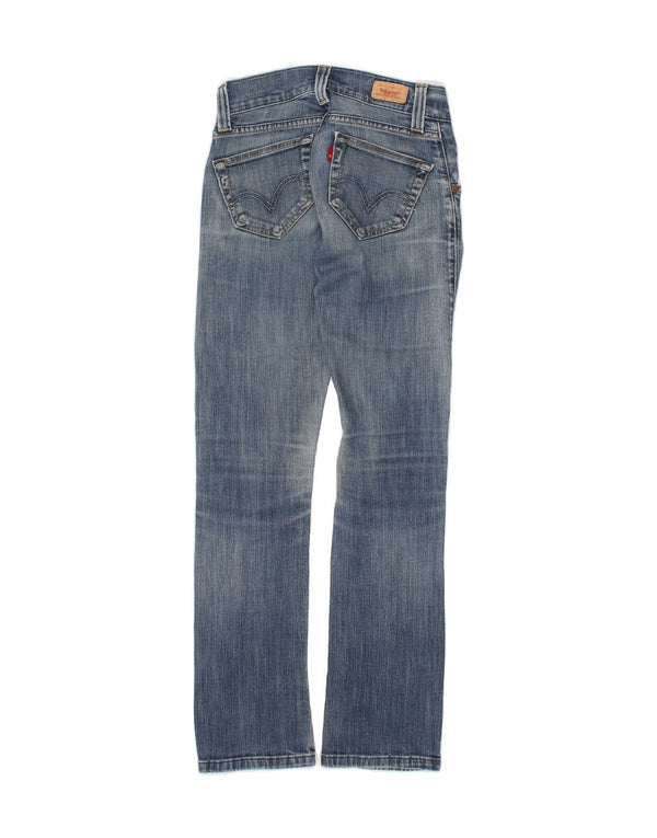 Levi's feminino 504 jeans retos US 0 XS W24 L29 algodão azul