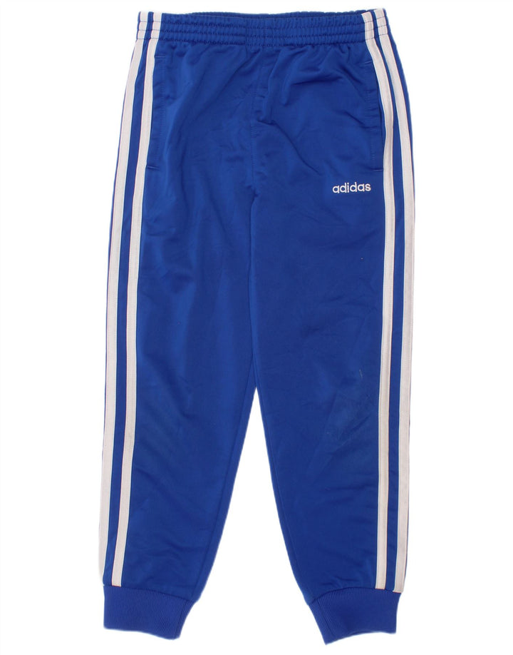 Adidas meninos calças de treino joggers 5-6 anos azul poliéster