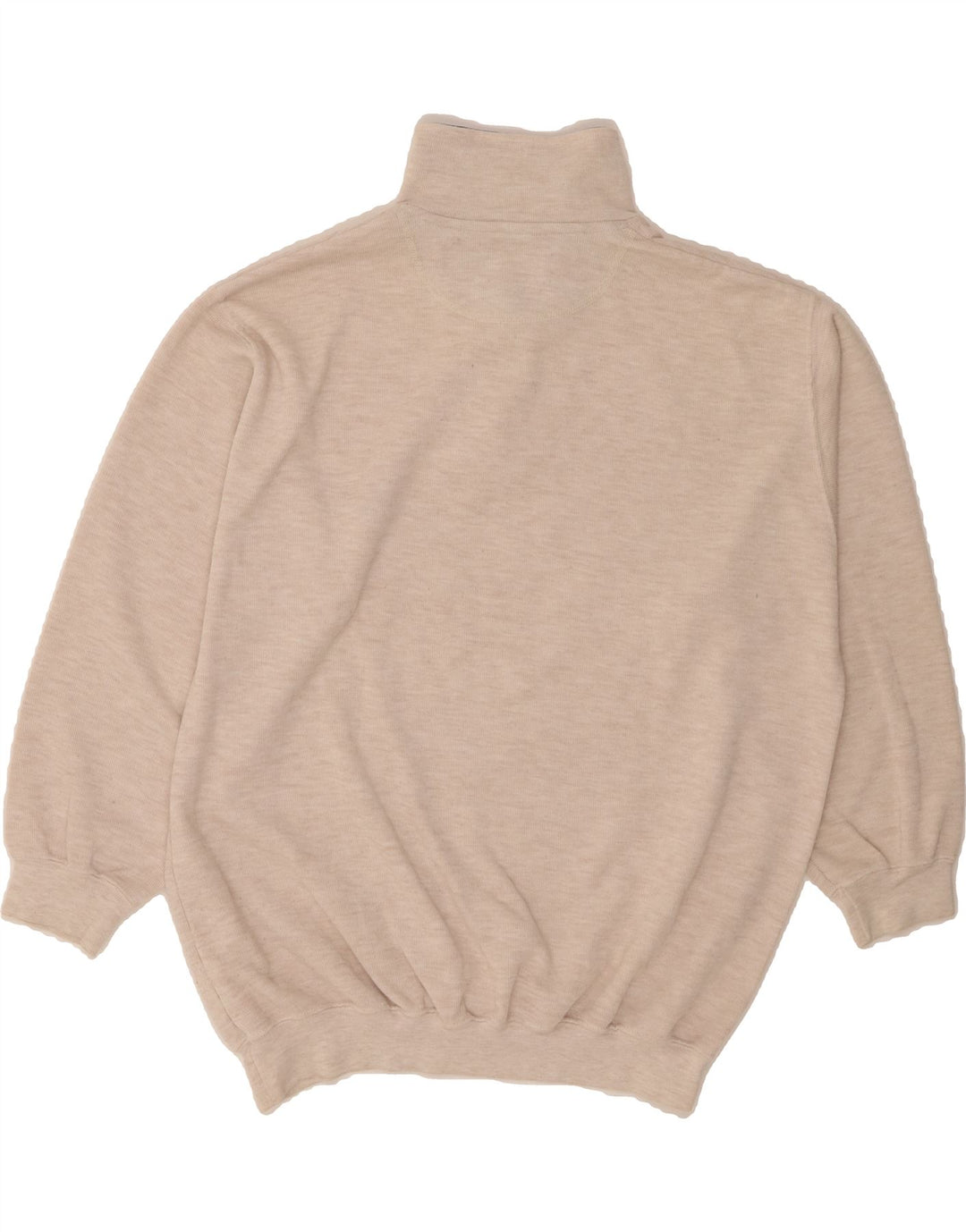 GREENFIELD Mens Oversized Zip Neck Jumper Sweater Medium Beige Vintage Greenfield and Second-Hand Greenfield from Messina Hembry 