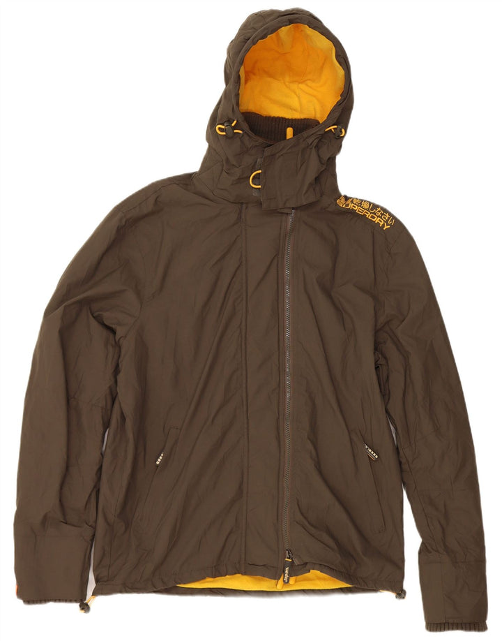 Jaqueta corta-vento masculina Superdry The Windcheater Graphic Reino Unido 40 Grande Caqui