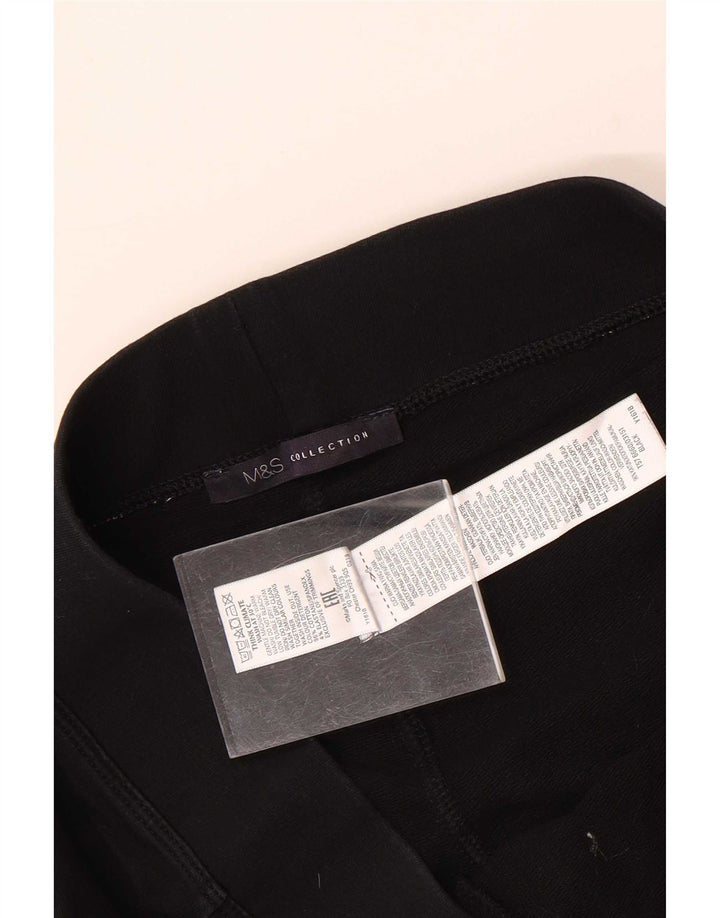 Calça de treino feminina Marks & Spencer Reino Unido 12 algodão preto médio