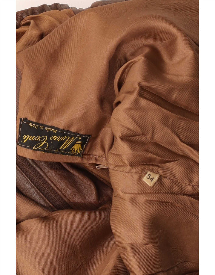 Jaqueta bomber masculina vintage IT 54 2XL marrom