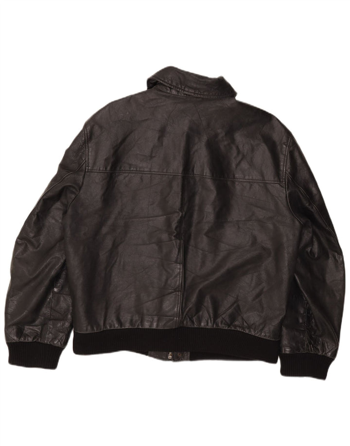 Jaqueta de couro masculina The Bridge IT 50 grande preta