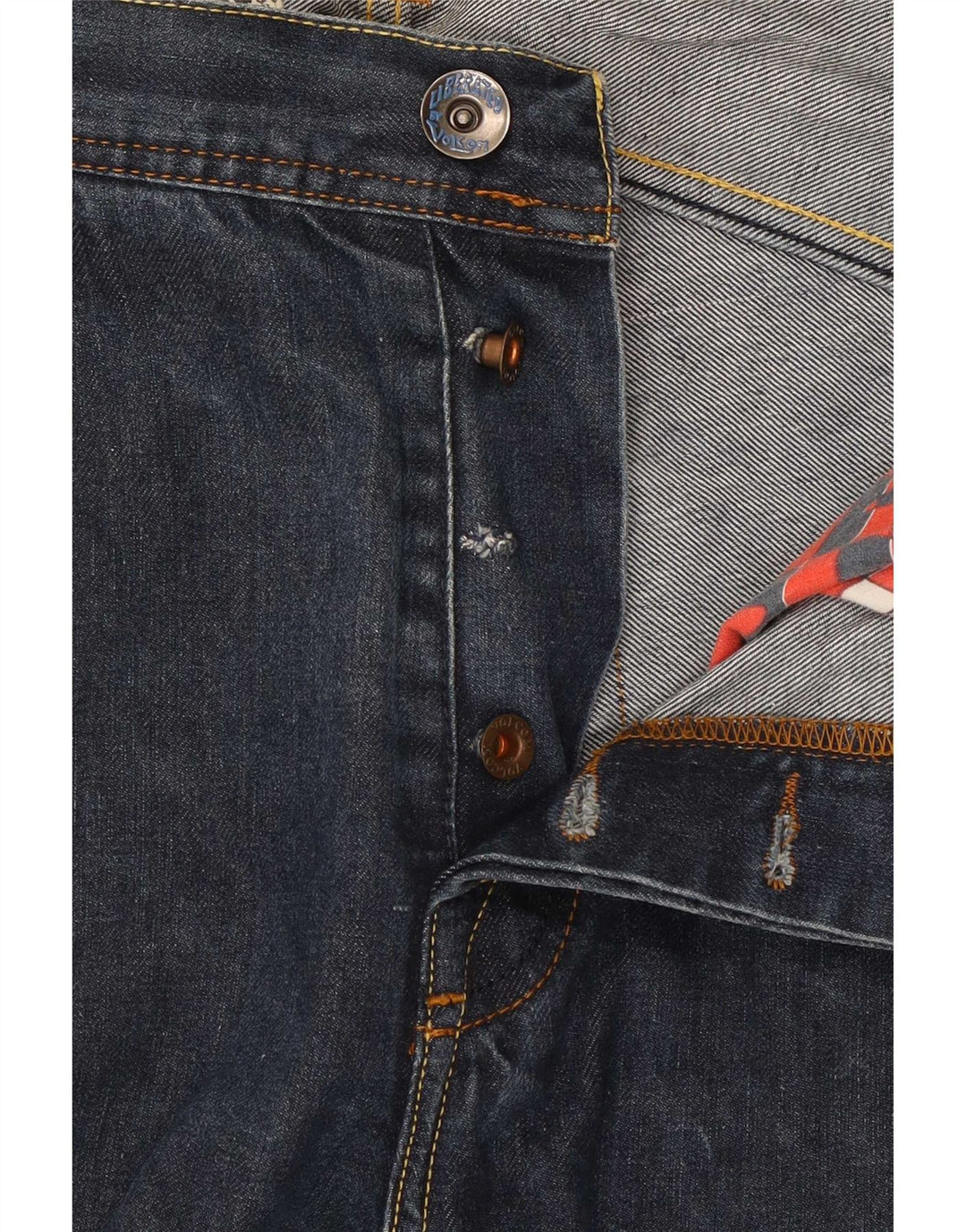 Jeans retos masculinos Volcom W32 L31 algodão azul marinho