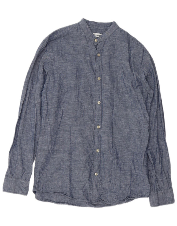 Camisa masculina Jack & Jones pequena azul algodão
