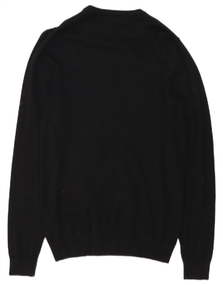 Suéter masculino ZARA com gola redonda e viscose preta pequena