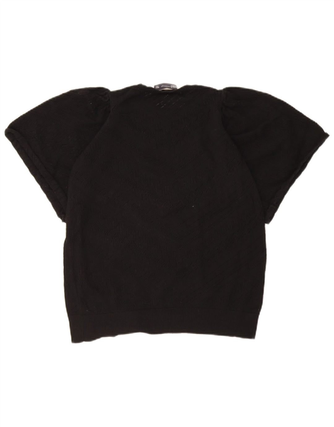 Suéter feminino Marks & Spencer com gola redonda Reino Unido 10 pequeno preto geométrico