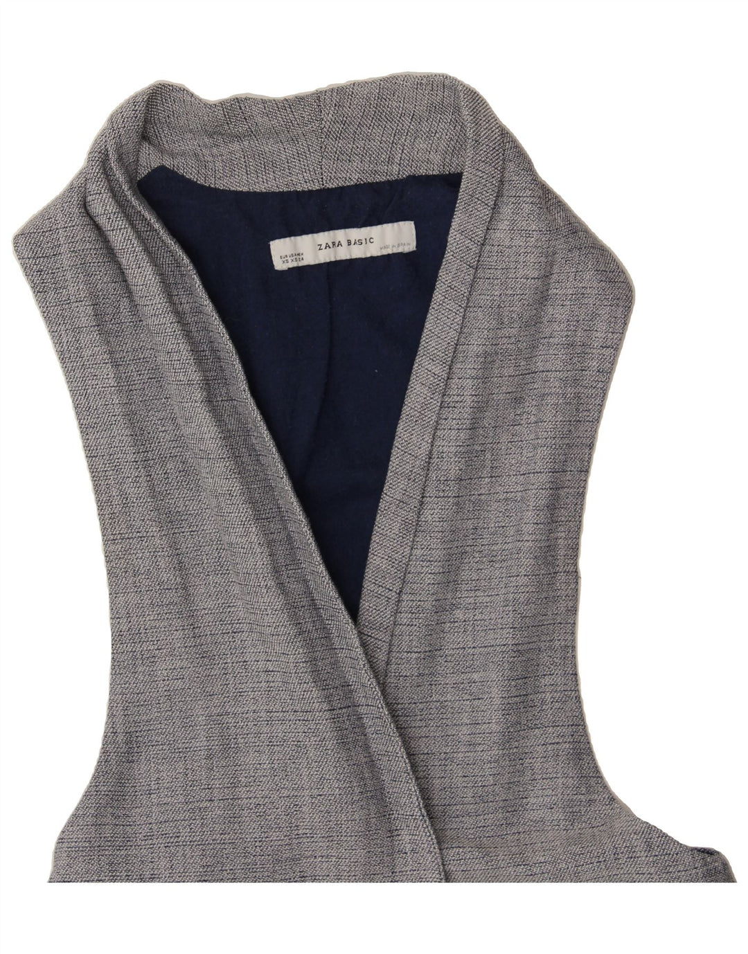ZARA Womens Crop Waistcoat UK 6 XS Grey Cotton Vintage Zara and Second-Hand Zara from Messina Hembry 