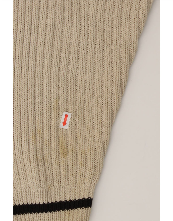 VINTAGE Mens Crew Neck Jumper Sweater 2XL Beige Cotton Vintage Vintage and Second-Hand Vintage from Messina Hembry 