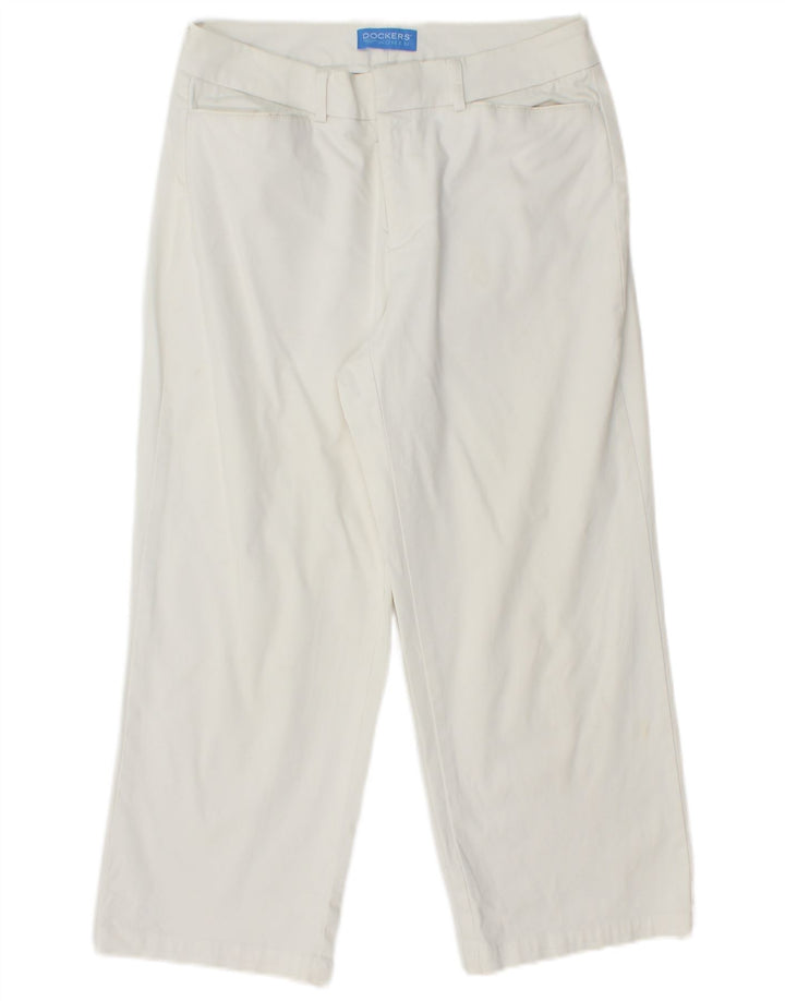 Calça capri feminina DOCKERS reta W28 L22 algodão branco