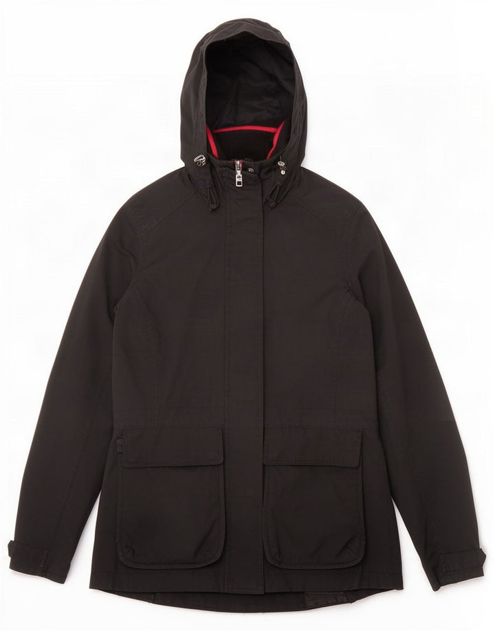 Jaqueta de chuva feminina com capuz Musto UK 8 pequena poliamida preta