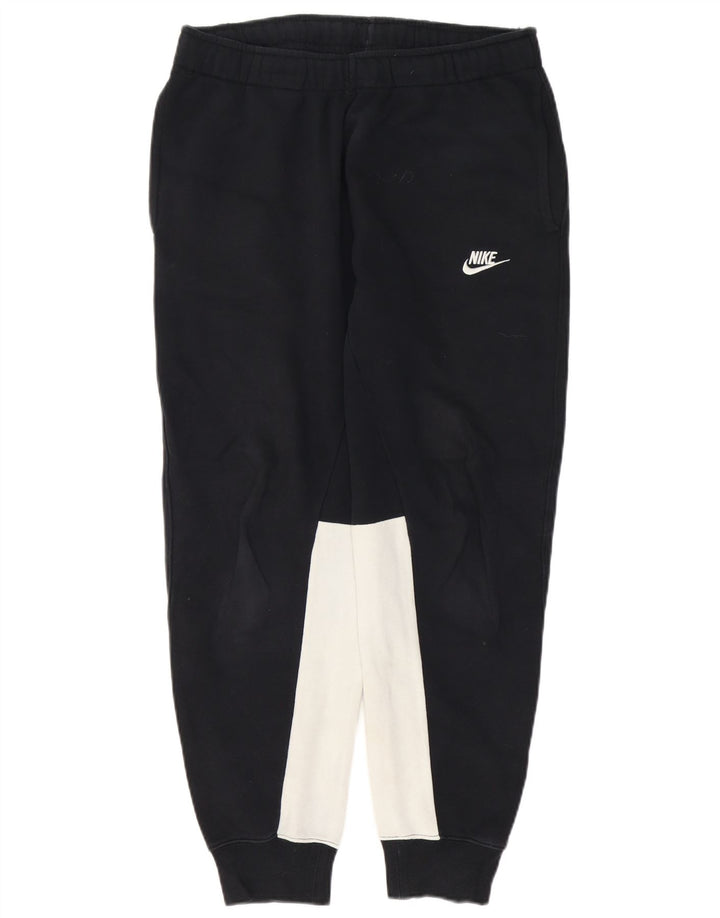 Calça de treino masculina Nike joggers médio preto colorblock algodão