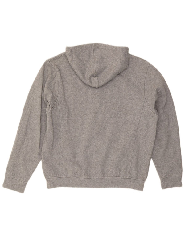 Suéter masculino Fila com capuz e zíper gráfico 2XL algodão manchado cinza