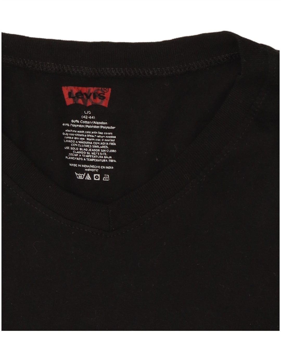 Camiseta feminina Levi's EU 42/44 grande algodão preto