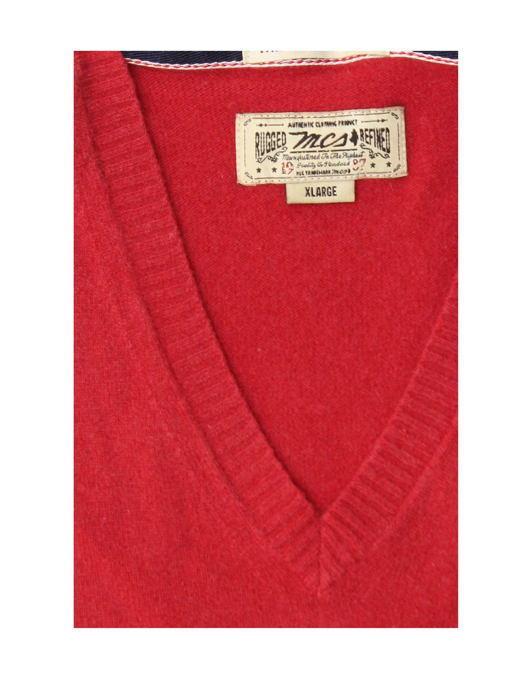 MARLBORO CLASSICS Suéter masculino robusto e refinado com decote em V XL vermelho