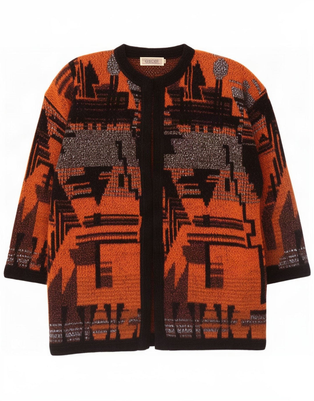 Excel Suéter feminino oversized longline cardigã UK 14 Médio Laranja