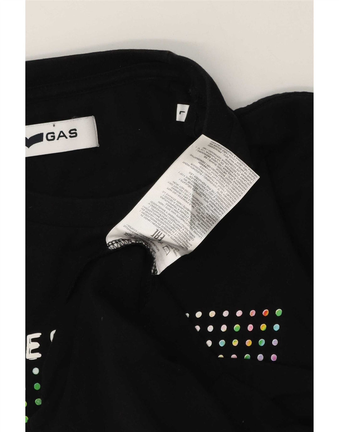 Camiseta gráfica masculina Gas Top grande de algodão preto