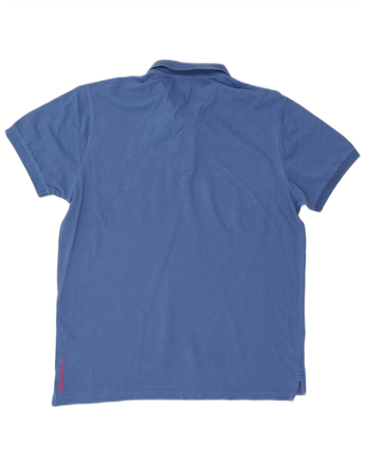 Camisa polo masculina US POLO ASSN grande algodão azul