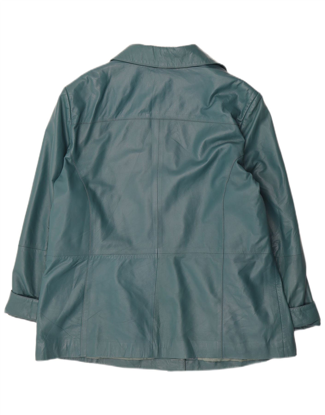 Jaqueta de couro feminina vintage EU 48 2XL couro verde