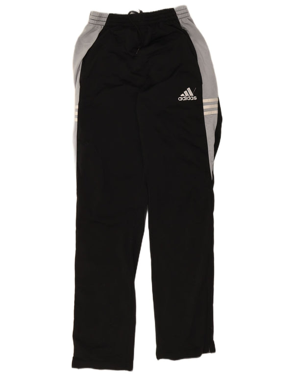 Calça de treino masculina Adidas UK 36/38 pequena preta colorblock poliéster