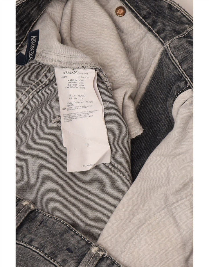 Armani Mens Slim Jeans W36 L32 Cinza Algodão