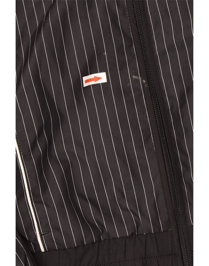 Nike Womens Tracksuit Top Jacket UK 10/12 Médio Preto Risca de Giz Poliéster