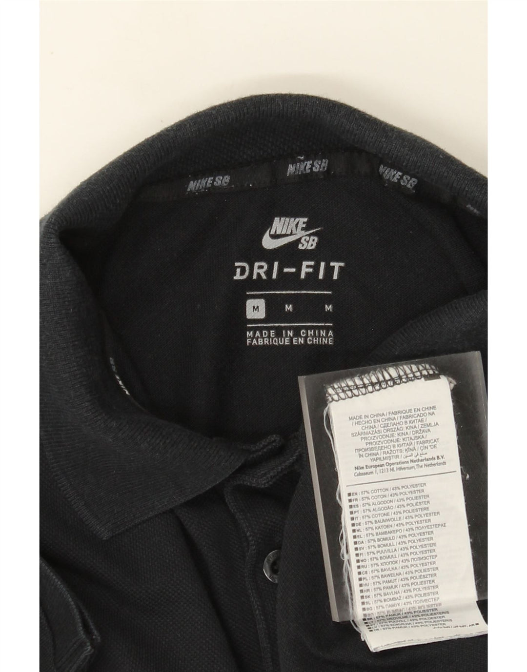 Camisa polo masculina Nike Dri Fit de algodão preto médio