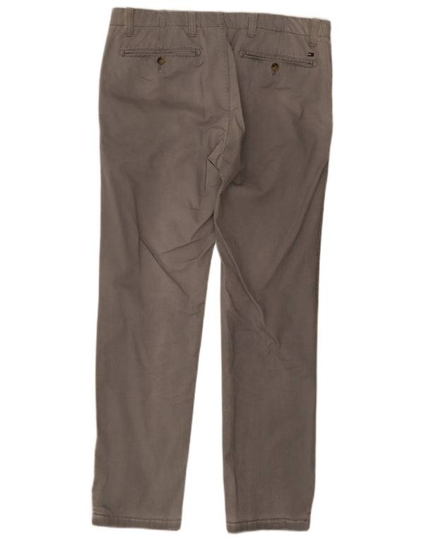 Tommy Hilfiger Mens Slim Chino Calças W36 L32 Algodão Cinza