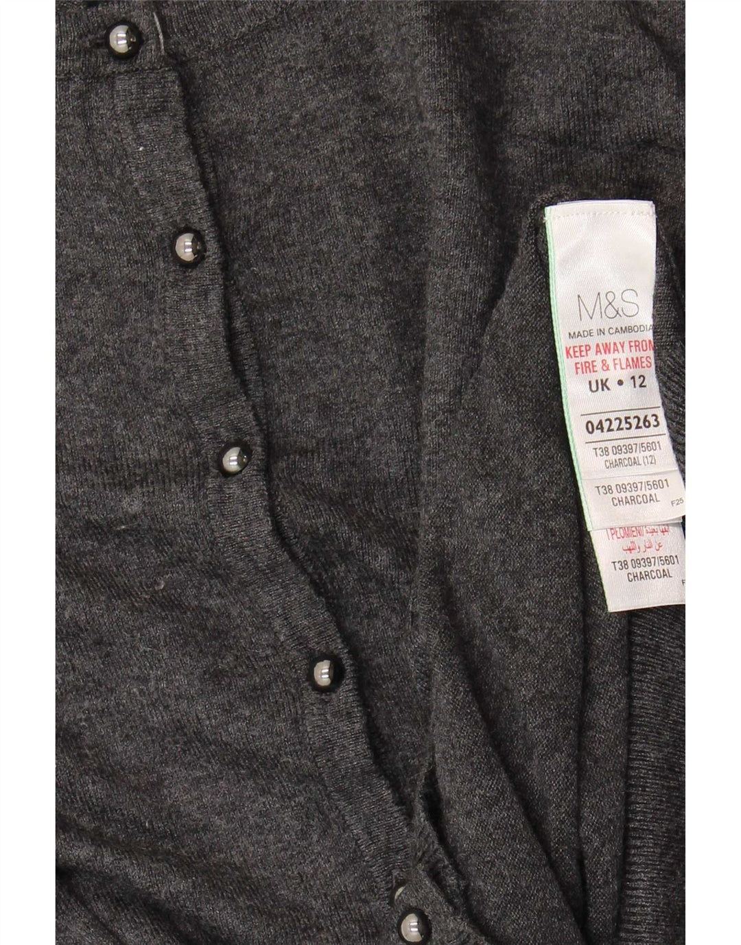 Suéter cardigã feminino Marks & Spencer Reino Unido 12 Viscose cinza médio