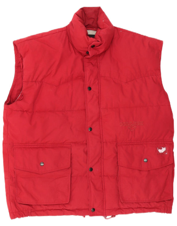 Colete acolchoado masculino vintage UK 40 poliéster vermelho grande