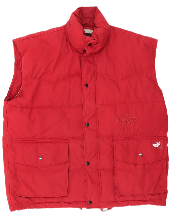 Colete acolchoado masculino vintage UK 40 poliéster vermelho grande