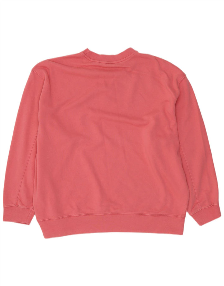ADIDAS Womens Oversized Sweatshirt Jumper UK 10 Pequeno Algodão Rosa