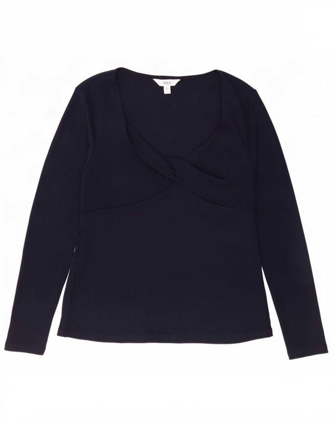 Blusa feminina de manga comprida Marks & Spencer Reino Unido 16 grande azul marinho