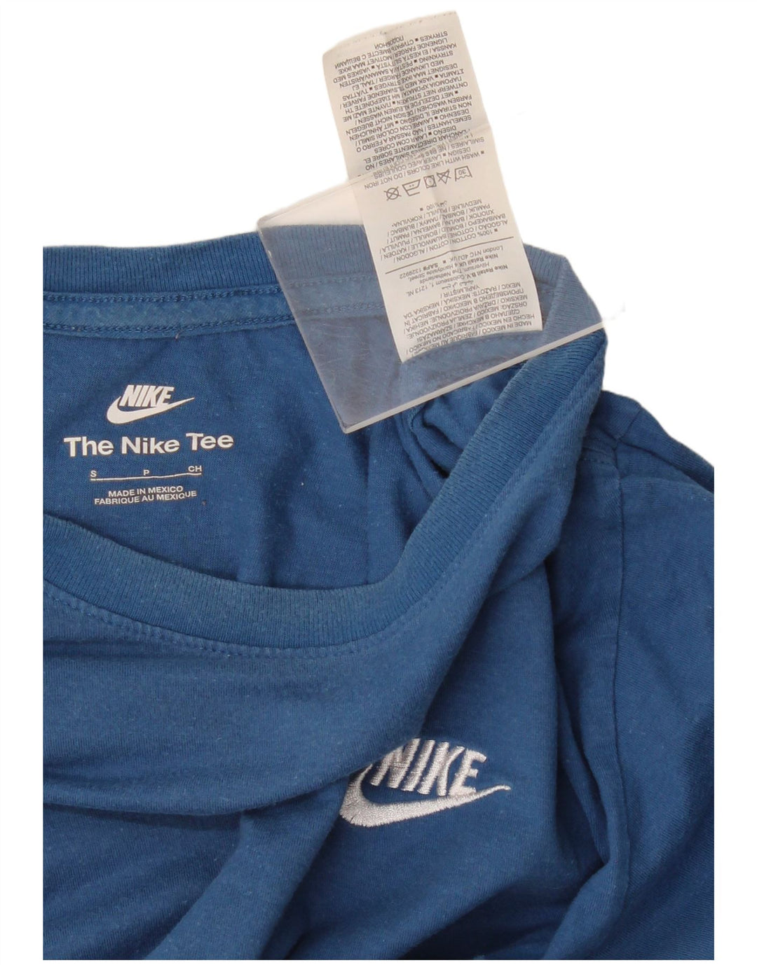 Camiseta masculina Nike The Tee Top pequeno algodão azul