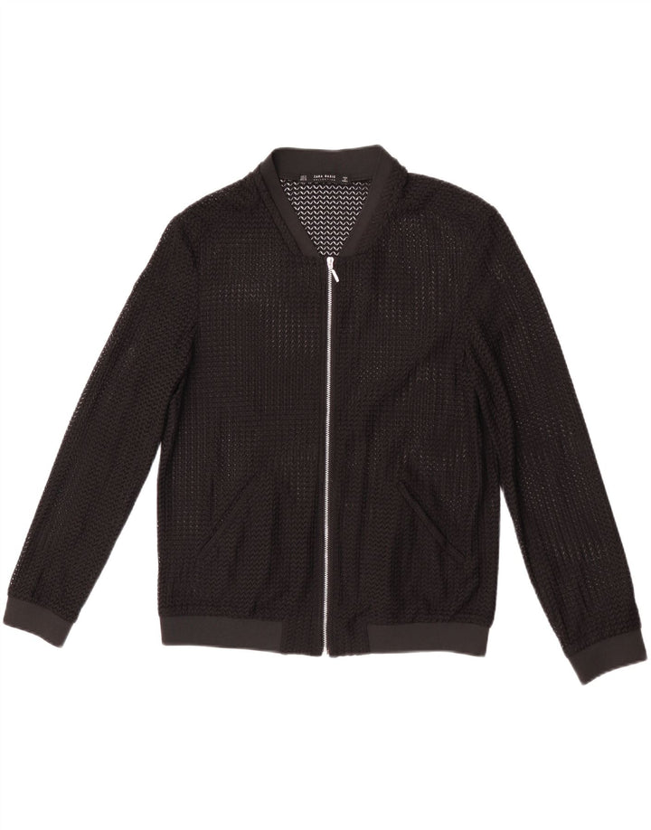 Jaqueta Bomber Feminina Zara Transparente UK 14 Médio Preto