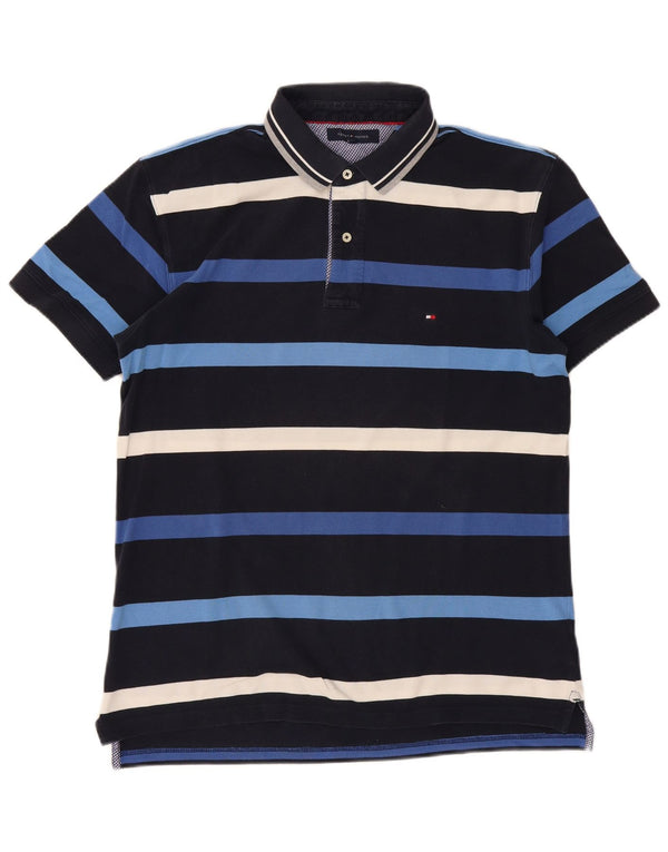 Camisa polo masculina Tommy Hilfiger XL azul marinho listrado algodão