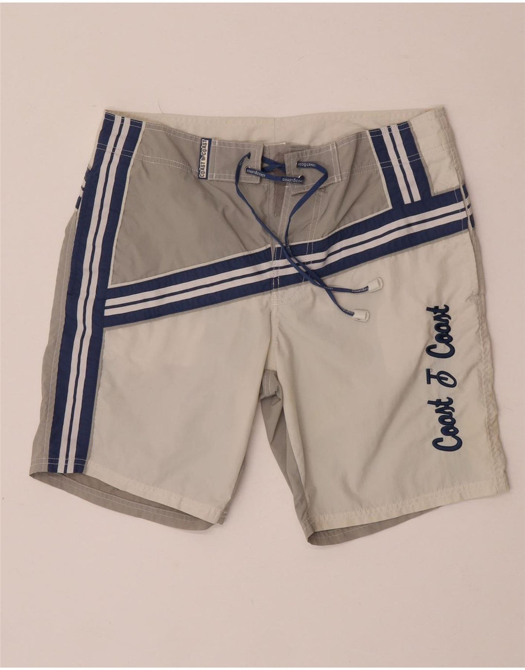 Coast Mens Graphic Natação Shorts Médio Cinza Colourblock Poliamida
